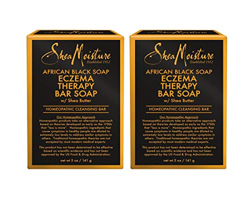 SheaMoisture Bar Soap for Eczema African Soap with Shea Butter, Black, Aloe Vera, 5 Ounce