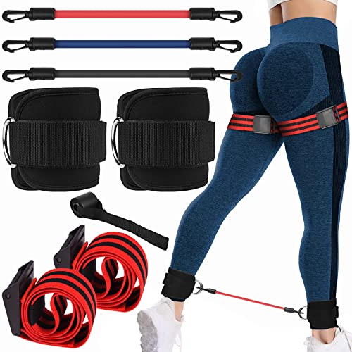 Resistance Bands for Working Out Women Resistance Bands for Legs and Buff,Booty Bands for Women Glutes & Hip Building,Ankle Resistance Bands with Cuffs for Working Out (30-50 lb)