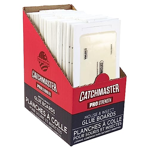 Catchmaster Mouse and Insect Glue Boards, 75-Pack Mouse Traps Indoor for Home, Sticky Pest Control Adhesive for Catching Bugs, Rats & Rodents, Non Toxic Bulk Glue Traps