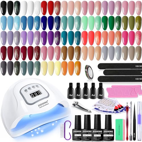 JODSONE Gel Nail Polish Kit with U V Light 32 Colors Gel Polish Nail Kit Soak Off Gel Nail Set Manicure Tools Nail Gel Kit Gifts for Women