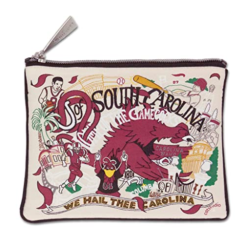 Catstudio Collegiate Zipper Pouch, University of South Carolina Travel Toiletry Bag, Ideal Gift for College Students or Alumni, Makeup Bag, Dog Treat Pouch, or Travel Purse Pouch