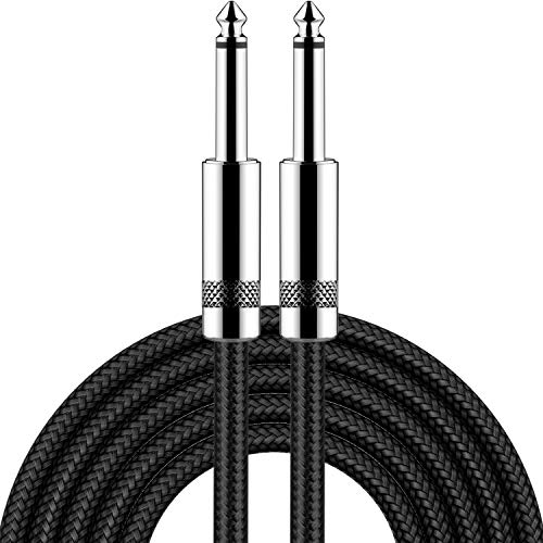 New bee Guitar Cable 10 ft Electric Instrument Cable Bass AMP Cord 1/4 Straight to Straight for Electric, Bass Guitar, Electric Mandolin, Pro Audio, Black