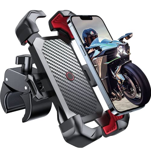 JOYROOM Motorcycle Phone Mount, [1s Auto Lock][100mph Military Anti-Shake] Bike Phone Holder for Bicycle, [10s Quick Install] Handlebar Phone Mount, Compatible with iPhone, Samsung, All Cell Phone