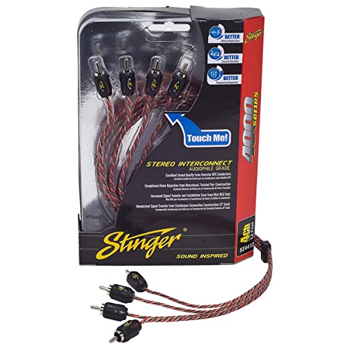 Stinger SI4412 12 -Foot of 4-Channel 4000 Series RCA Interconnect Cables,BLACK