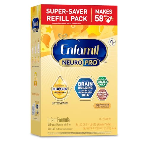 Enfamil NeuroPro Baby Formula, Triple Prebiotic Immune Blend with 2'FL HMO & Expert Recommended Omega-3 DHA, Inspired by Breast Milk, Non-GMO, Refill Box, 36.4 Oz (Packaging May Vary)