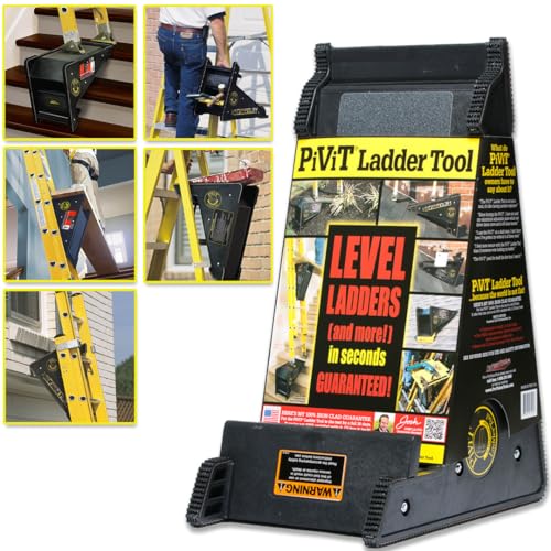 USA Made Original PiViT LadderTool: Multi-Use Ladder Leveling Tool by ProVisionTools, Inc. Recognized Safety Record Spanning 27 Years.