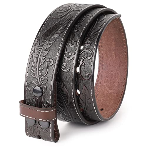 NPET Full Grain Western Engraved Feather Belt