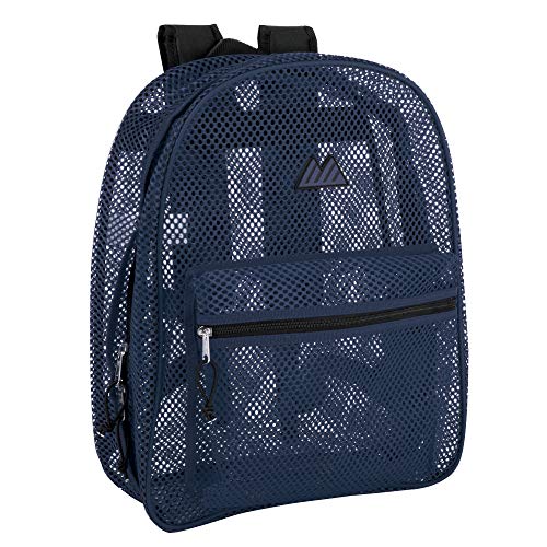 Summit Ridge Mesh Backpacks for Kids, Adults, School, Beach, and Travel, Colorful Transparent Mesh Backpacks with Padded Straps Large