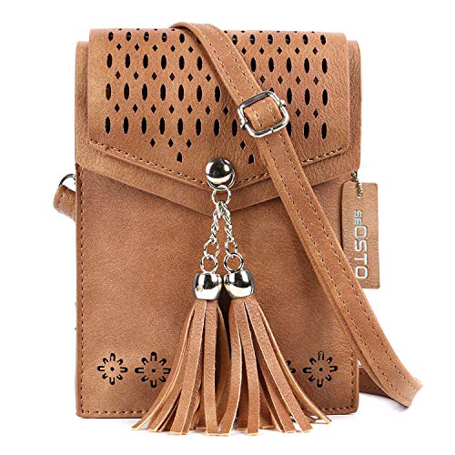 seOSTO Womens Small Crossbody Bag For Woman, Tassel Wallet Purse，Gifts For Teenage Girls