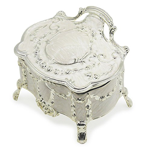 AVESON Luxury Vintage Metal Alloy Jewelry Box Ring Trinket Case Christmas Birthday Gift, Small