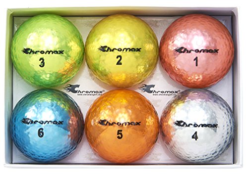Chromax Metallic M5 Colored Mixed Golf Balls (Pack of 6), Assorted
