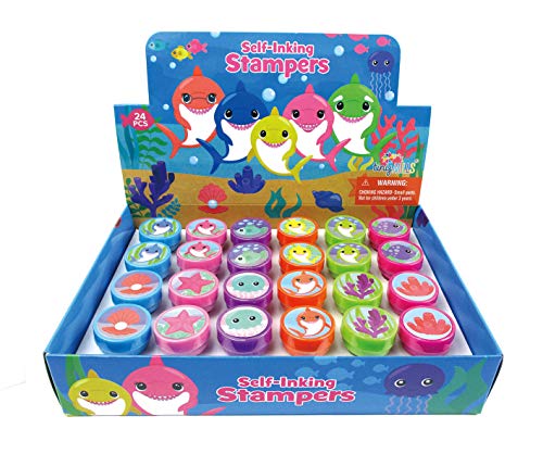 TINYMILLS 24 Pcs Shark Family Stampers for Kids