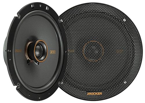 KICKER 51KSC6704 Coaxial Speaker System, 2-Way Design, One (1) Pair, 6.75' (165mm) Polypropylene Woofer/Midrange, 3/4' (20mm) Silk-Dome Tweeters, 100 Watts RMS, 200 Watts Peak