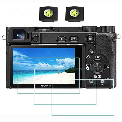 ULBTER Screen Protector for Sony A6600 A6400 A6300 A6100 A6000 [3 Pieces] & Hot Shoe Cover 9H Hardness Tempered Glass for Sony alpha 6600 6400 6300 6000 6100