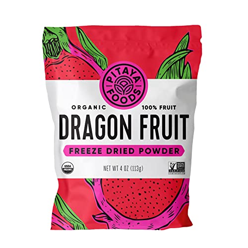 Pitaya Foods - Organic Dragon Fruit Powder, Freeze Dried Fruit Powder, Super-fruit (4 oz)