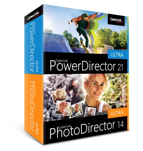 PowerDirector 21 Ultra & PhotoDirector 14 Ultra | Easy Video Editing and Photo Editing Software | Slideshow Maker | Screen Recorder [Retail Box with Download Card]