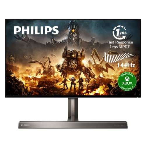 PHILIPS Momentum 279M1RV 27' HDR 600 Gaming Monitor with Nano IPS, 4K @ 120Hz (PC up to 144Hz), 1 ms, USB-C PD 65 Watts, NVIDIA G-SYNC/Gaming Console Compatible, Ambiglow, 4Yr Advance Replacement