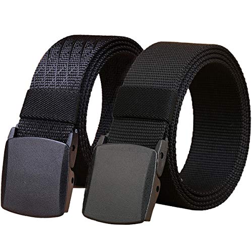 WYuZe 2 Pack Nylon Belt, Outdoor Military Web Belt Men's Tactical Webbing Belt