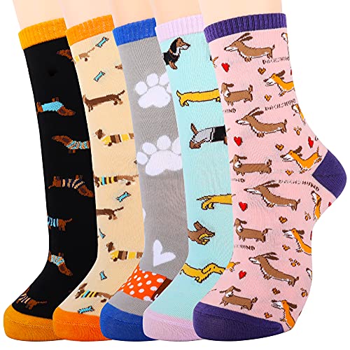 Jeasona Women's Cute Dachshund Socks Dachshund Gifts for Women Mom Teenage Girl