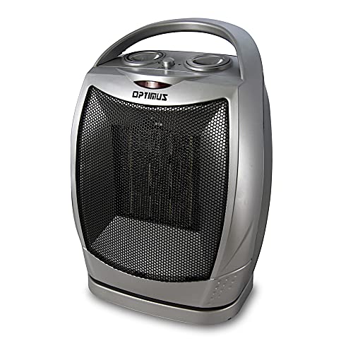 Optimus H-7247 1500-Watt Portable Oscillating Ceramic Heater, Silver (93578897M)