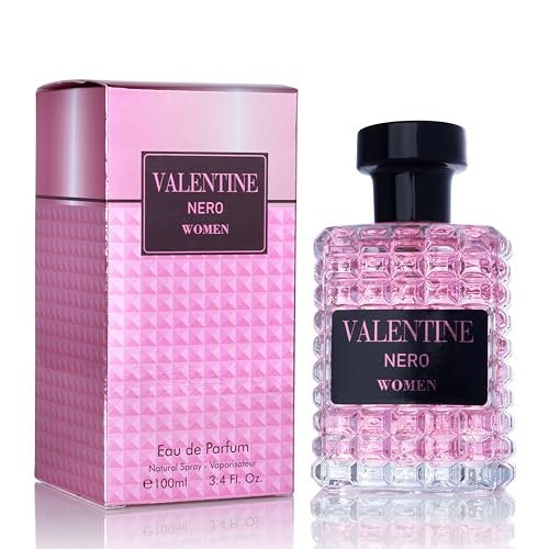 Valentine Nero for Women Eau De Parfum - Amber Floral Jasmine, Bourbon Vanilla & Woods - Oriental-Floral Fragrance with a Modern Twist - Elegant 100ml Bottle Fragrance Packed in a Paper Box