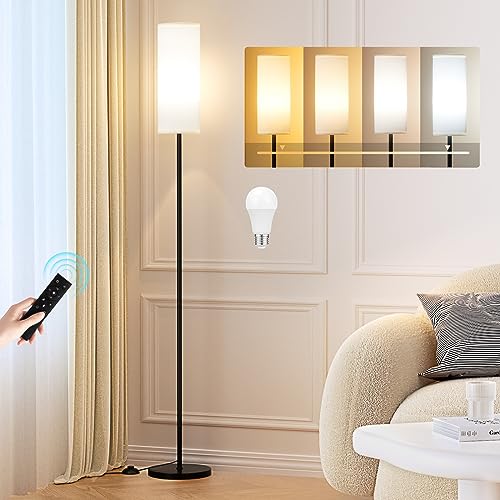 Ambimall Floor Lamps for Living Room, Modern Floor Lamp with Remote Control and Stepless Dimmable Colors Temperature & Brightness, Standing Lamps for Living Room Bedroom Office, 9W Bulb Included
