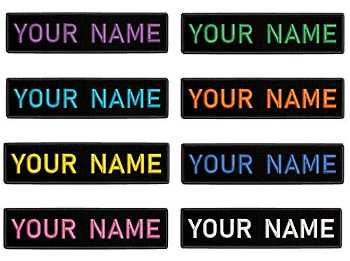 Custom Embroidered Name Tag Iron Sew Hook Fastener Patch (Customize) 4' x 1'