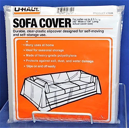 U-Haul Moving & Storage Sofa Cover (Fits Sofas up to 8' Long) - Water Resistant Plastic Sheet Couch Protection - 42' x 134'