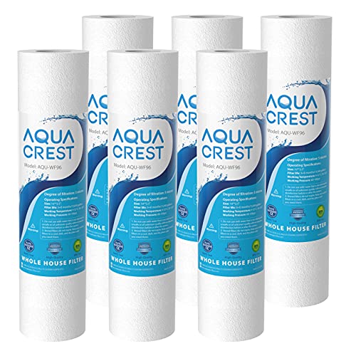 AQUA CREST AP110 Whole House Water Filter, Sediment Filter, 5 Micron, Replacement for 3M Aqua-Pure AP110, Culligan P5, APEC, GE FXUSC, Whirlpool, Any 10' x 2.5' Home Water Filter, Pack of 6
