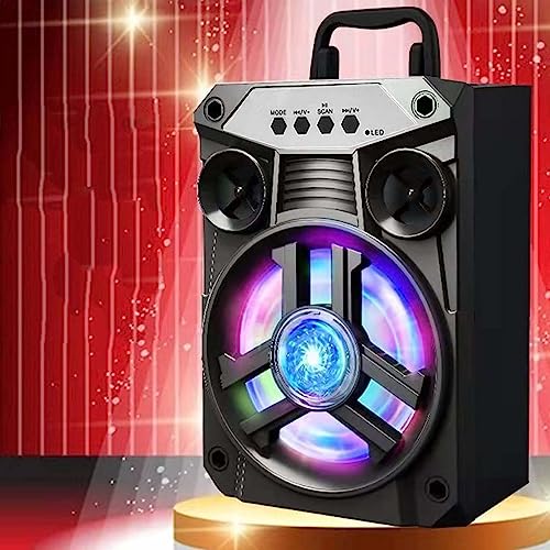 Bluetooth Speakers Portable Wireless Speaker with Double Subwoofer Heavy Bass, FM Radio, Microphone, Stereo Sound System Speaker for Home Outdoor Party Gifts Online Shopping Open Box Deals