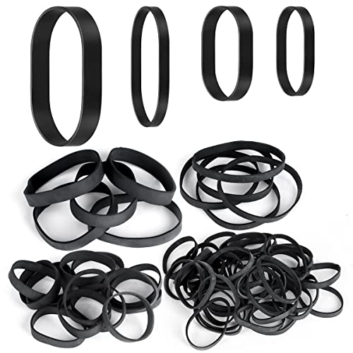 62 Pcs Tactical Rubber Bands Heavy Duty Rubber Bands Black Elastic Wide Thick Rubber Bands UV Heat Cold Resistant Rubber Bands for Camping Survival, 4 Sizes