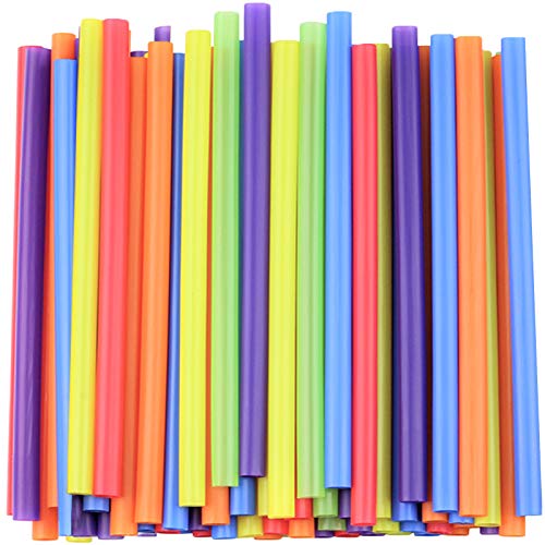 Comfy Package, [100 Count] Jumbo Plastic Smoothie Straws - 8.5' High - Assorted Colors