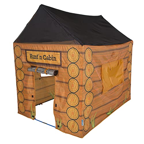 Pacific Play Tents 61804 Kids Hunt'n Cabin Tent Playhouse, 48' x 38' x 48', Brown