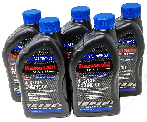 Kawasaki 99969-6298 Genuine OEM K-Tech SAE 20W-50 4-Cycle Engine Oil (Pack of 5)