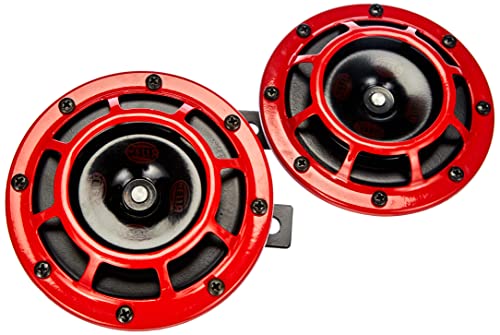 Hella Stark Sound – 109.23.37 – Red Set 12 V High/Low Frequency Hella Super Tone Horn Set B 133, 12 volt