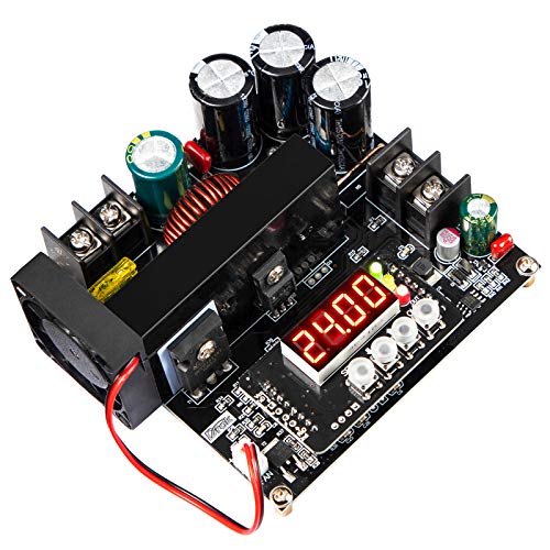 DROK Voltage Boost Converter, DC 8-60V to 10-120V 15A 900W Numerical Control Step Up Voltage Current Adjustable Regulator Constant Module Output 48V 24V 12V Power Supply with LED Display Heat Sink