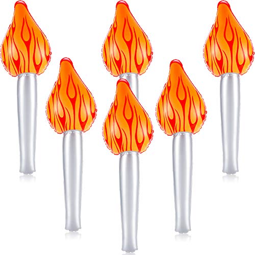 6 Pieces Inflatable Torch Fun Torch Inflates for Halloween Cosplay Medieval Luau Themed Party Sports Competitions, 16 Inches