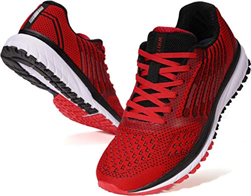 Joomra Men's Red Running Tennis Shoes, Size 11, Lightweight Athletic Sneakers for Jogging, Walking, Gym, and Cross Training