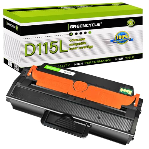 greencycle 1 Pack MLT-D115L D115L Black Toner Cartridge Replacement Compatible for Samsung SL-M2880FW SL-M2830DW SL-M2880XAC SL-M2870FW SL-M2830DW Xpress M2820 M2870 Laser Printer