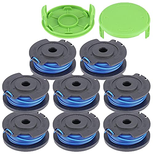 LIYYOO 29092 Replacement Trimmer Spool Line Compatible with Weed Eater String 24V and 40V Trimmer, Cordless Edger Spool Refills Parts(8 Spools, 2 Cap)