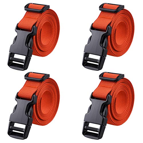 MAGARROW 78' x 1' Strap Buckle Packing Straps Adjustable 1-Inch Belt (Dark Orange (4-PCS))