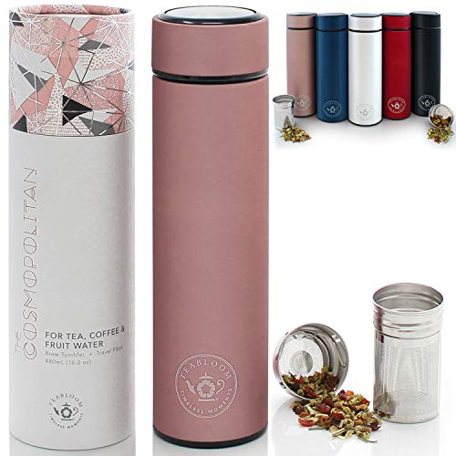 Teabloom - The ORIGINAL All-Brew Travel Tumbler & Thermos | OPRAH’s Favorite | 16oz/480ml Stainless Steel Insulated Water Bottle/Tea Flask/Cold Brew Coffee Mug