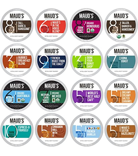 Maud's Coffee Lover's Variety Pack Single Serve Pods 100% Arabica Coffee California Roasted 40 Count