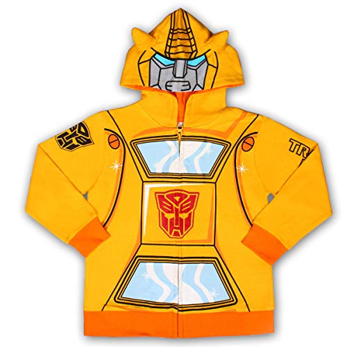 Hasbro Transformers Optimus Prime and Bumblebee Boys’ Zip Up Hoodie for Little Kids – Blue/Red/Yellow