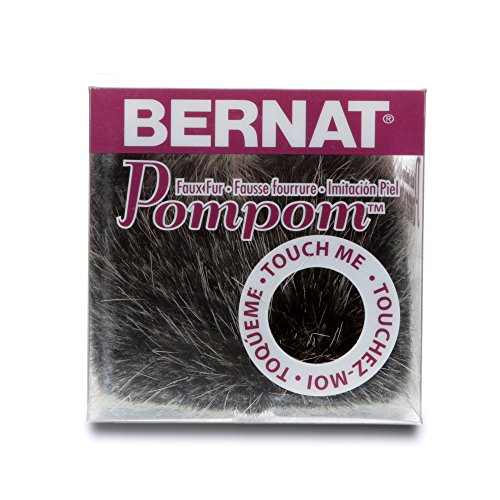 Bernat Faux Fur Pom Pom, 3 in., Black Mink