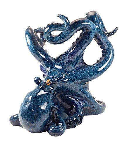 Blue Octopus Wine Bottle Holder 7.5 Tall