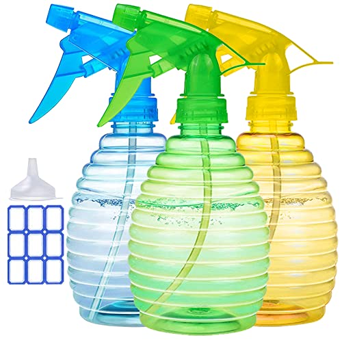 FANSTINOW Spray Bottles - 3 Pack - Mist/Stream, Premium 16 Oz Empty Spray Bottles for Cleaning Solutions, Leak Proof, BPA Free, Spray Bottle for Plants, Pet, Vinegar, BBQ, Rubbing Alcohol