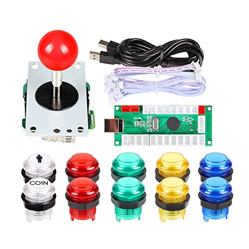 EG STARTS Arcade Buttons 1 Player DIY Kit Joystick 5V LED Arcade Button for Arcade Stick PC Games Mame Raspberry pi