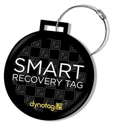 Dynotag Web Enabled Smart DLX.Steel Luggage ID Tag+ Steel Loop w. DynoIQ & Lifetime Recovery Service