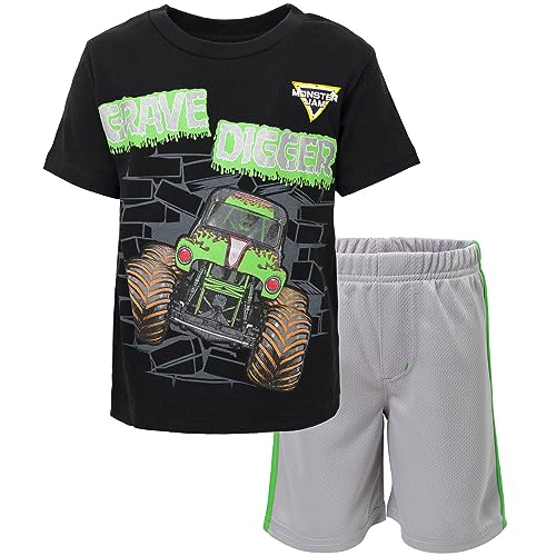 Monster Jam Trucks Toddler Boys Short Sleeve T-Shirt & Athletic Shorts Set 5T